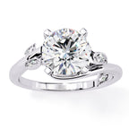 Exquisite Central Stone Diamond Ring with Shimmering Side Accents