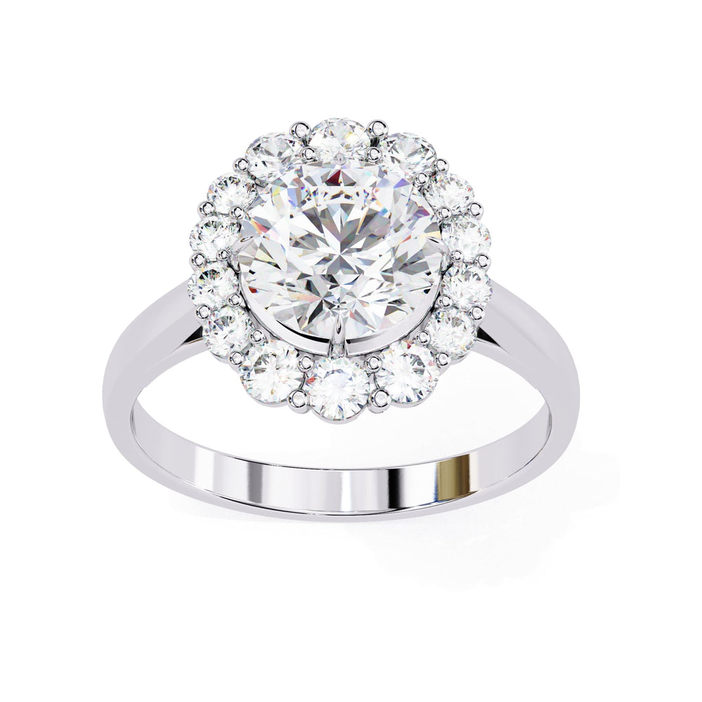 Elegant Central Stone Diamond Halo Ring