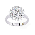 Elegant Central Stone Diamond Halo Ring