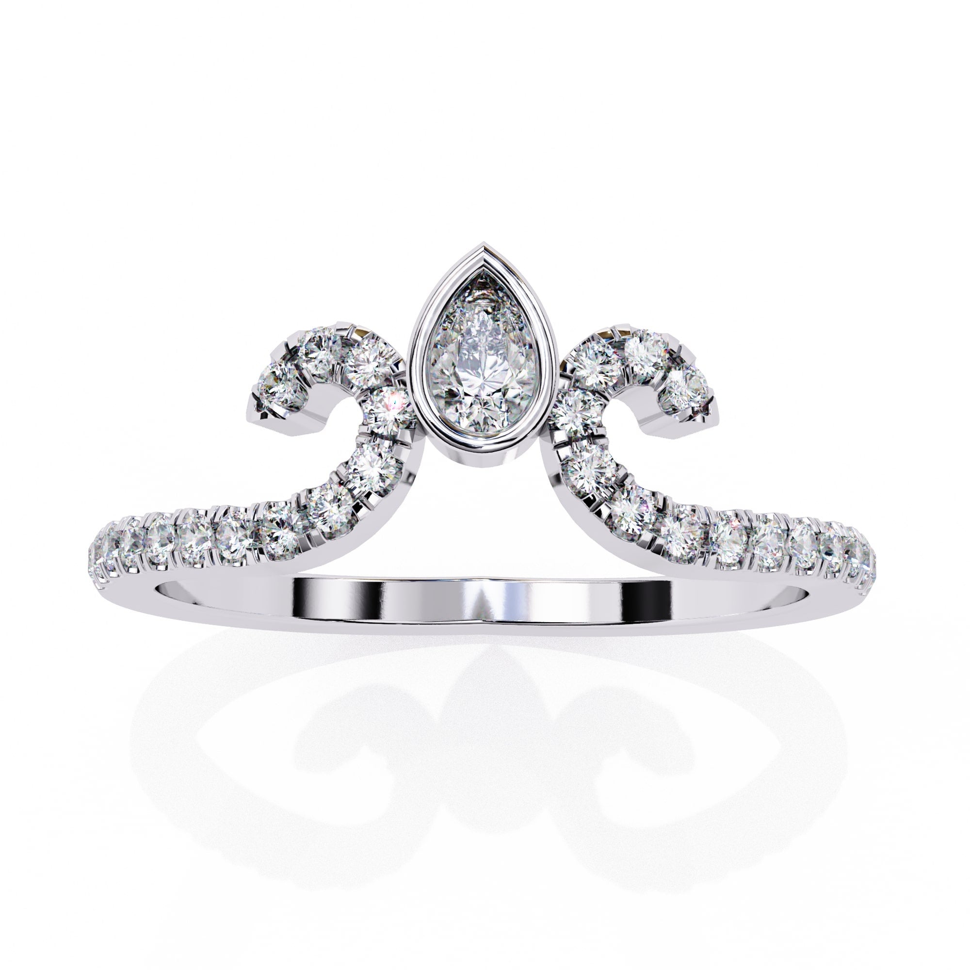 Elegant Central Stone Diamond Ring with Side Stone Accents