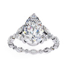 Radiant Central Stone Diamond Ring with Shimmering Side Accents