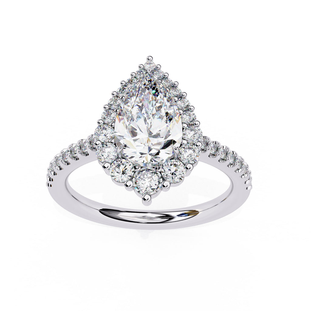 Radiant Central Stone Diamond Side Accent Ring