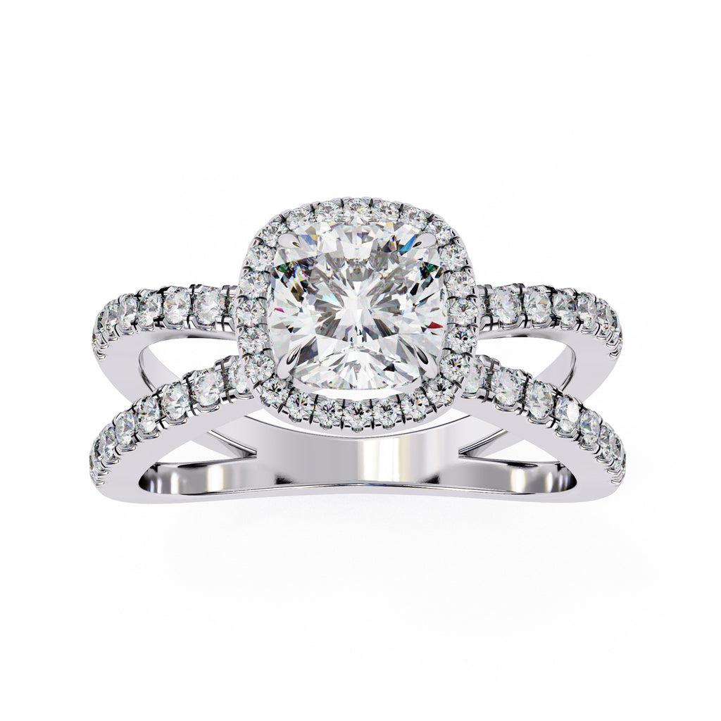 Elegant Diamond Central Stone Ring with Brilliant Side Accents