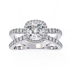 Elegant Diamond Central Stone Ring with Brilliant Side Accents