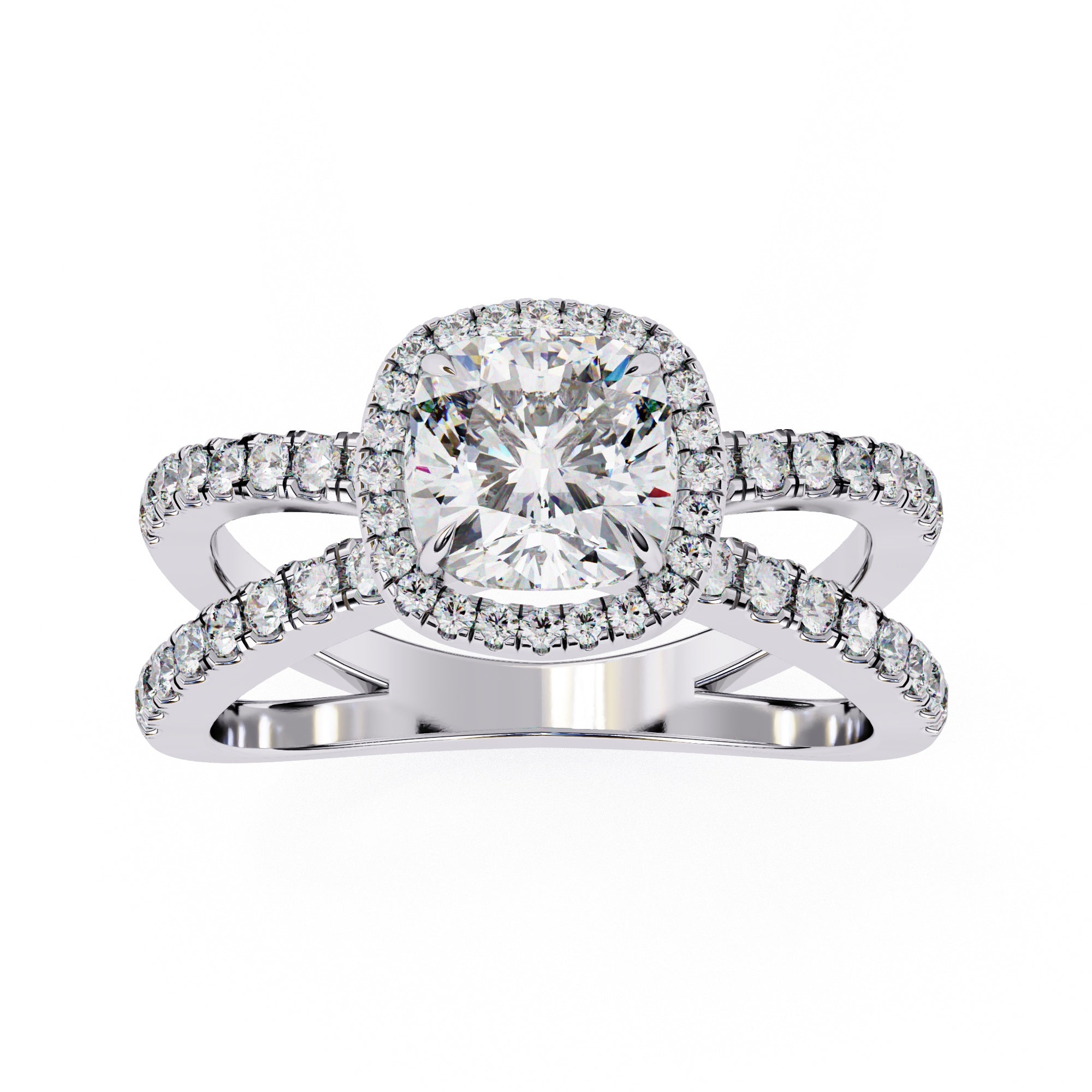 Elegant Diamond Central Stone Ring with Brilliant Side Accents