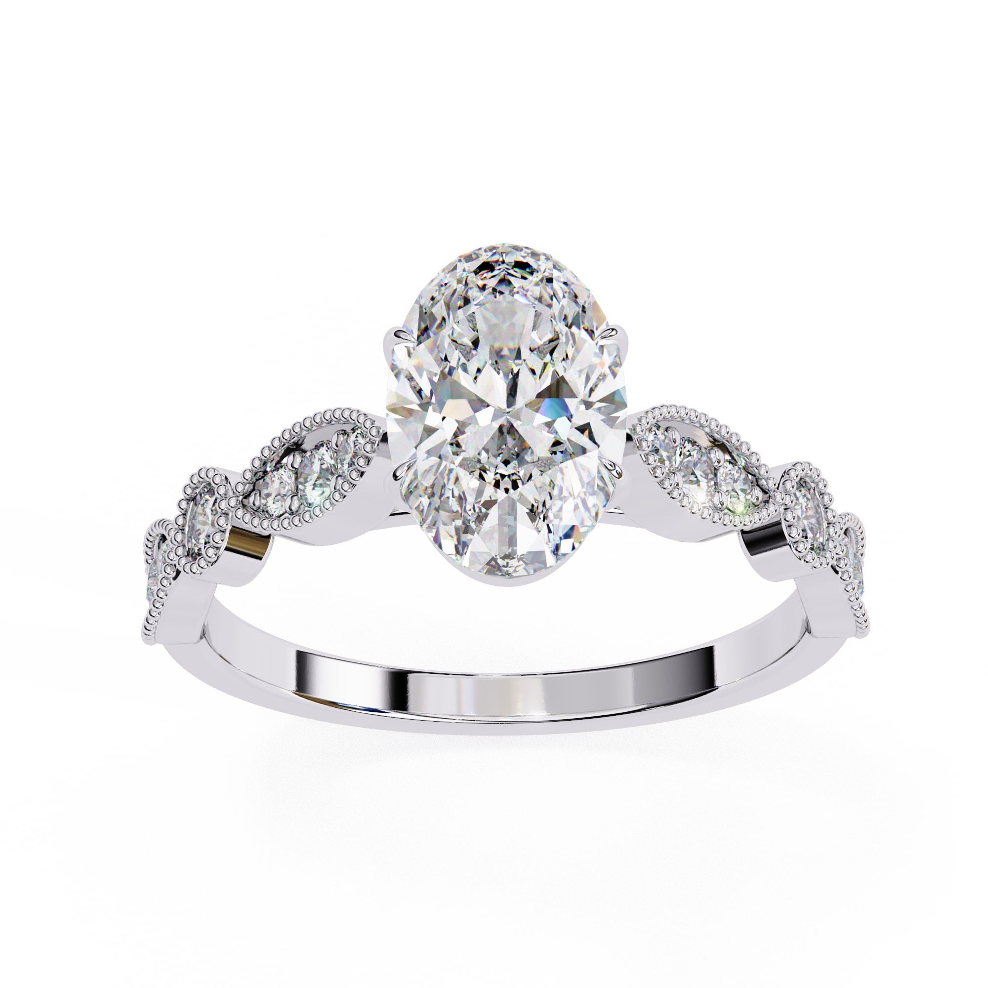 Elegant Diamond Central Stone Ring