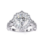 Elegant Diamond Central Stone and Side Accents Ring