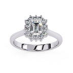 Elegant Central Stone Diamond Halo Ring