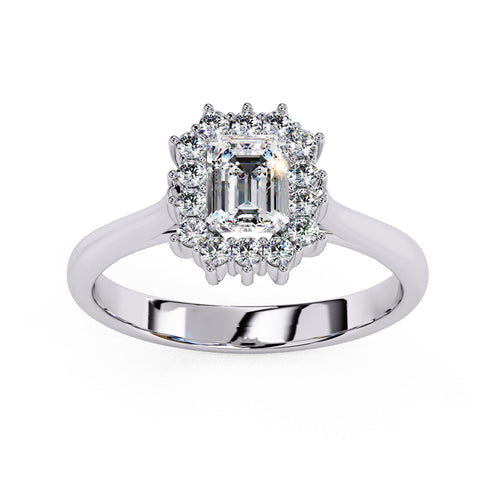 Elegant Central Stone Diamond Halo Ring