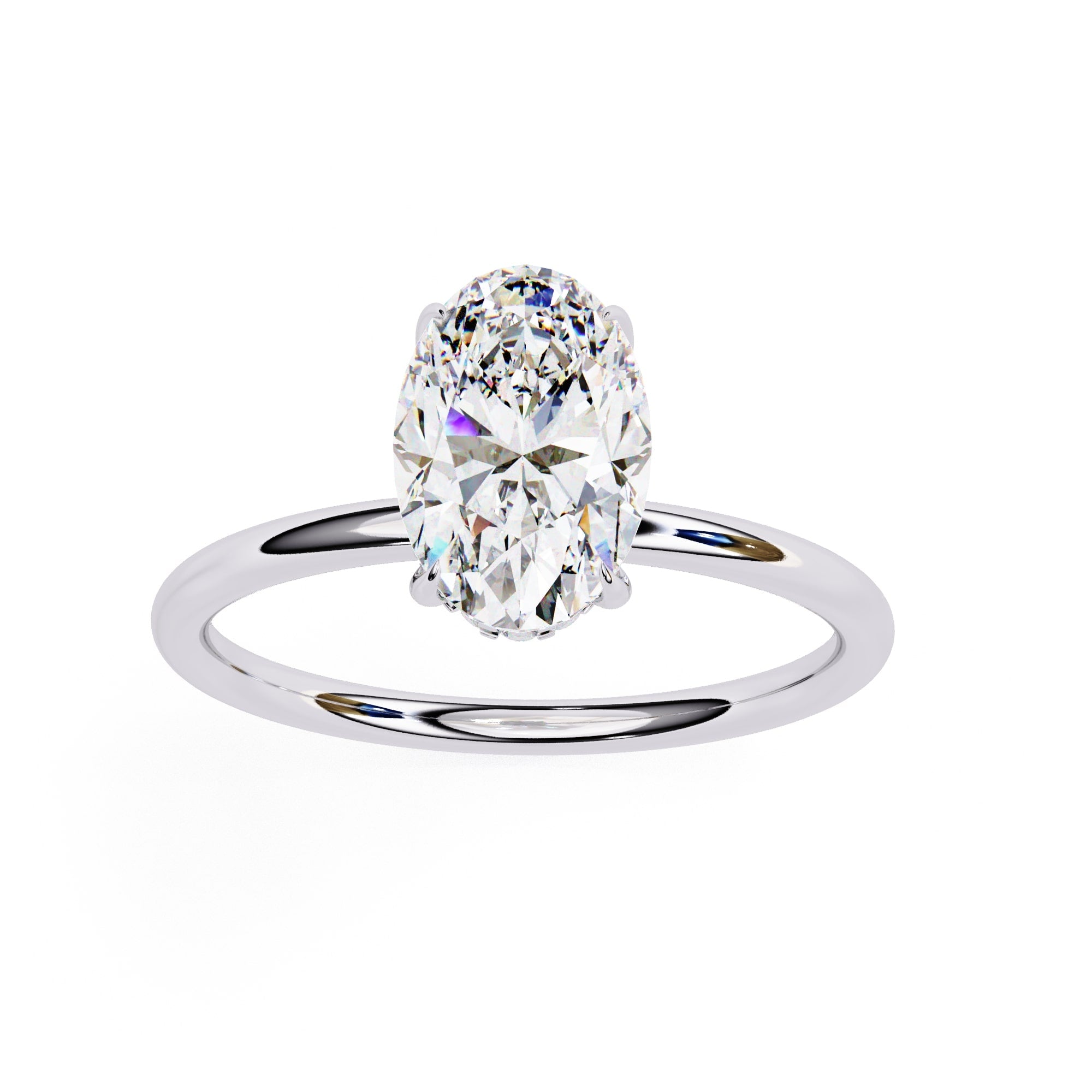 Elegant Central Stone Diamond Ring with Sparkling Side Accents