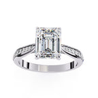 Elegant Central Stone Diamond Side Accent Ring