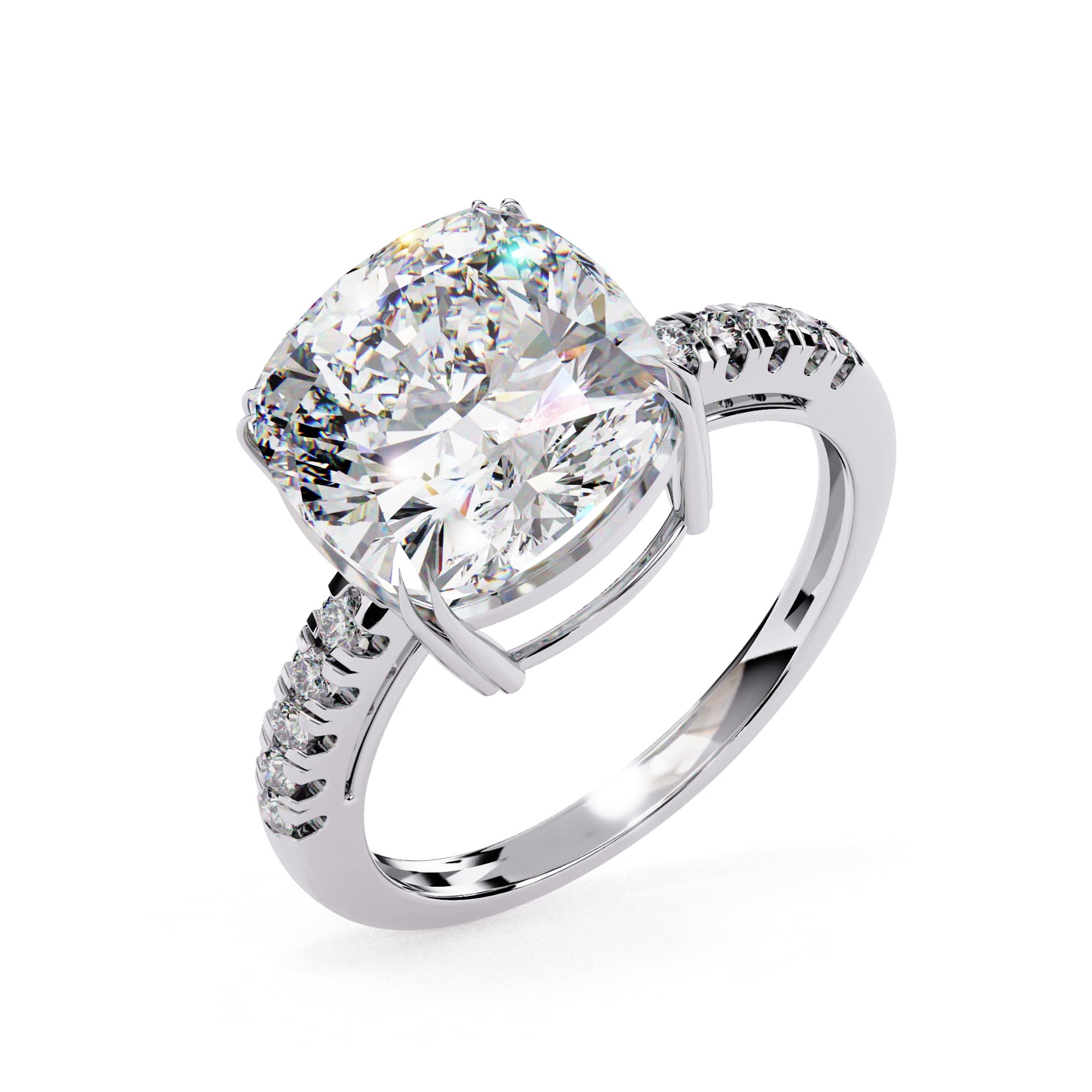 Elegant Diamond Side Stone Brilliance Ring