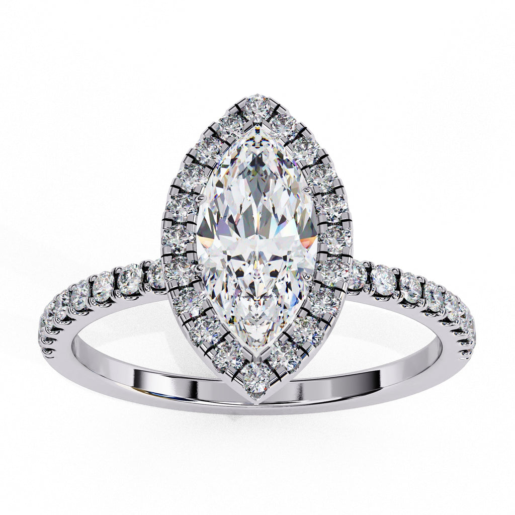 Elegant Central Stone Diamond Ring with Radiant Side Stones