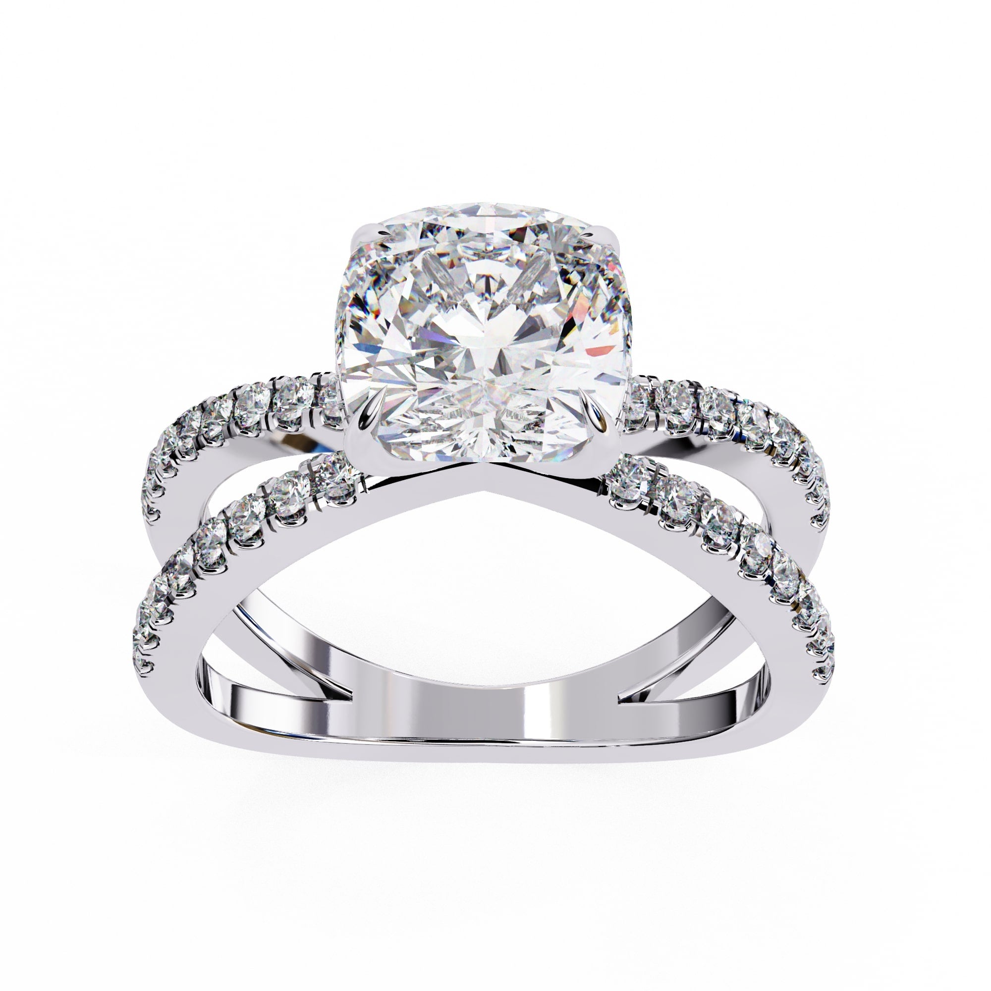 Elegant Central Stone Diamond Ring with Radiant Side Accents