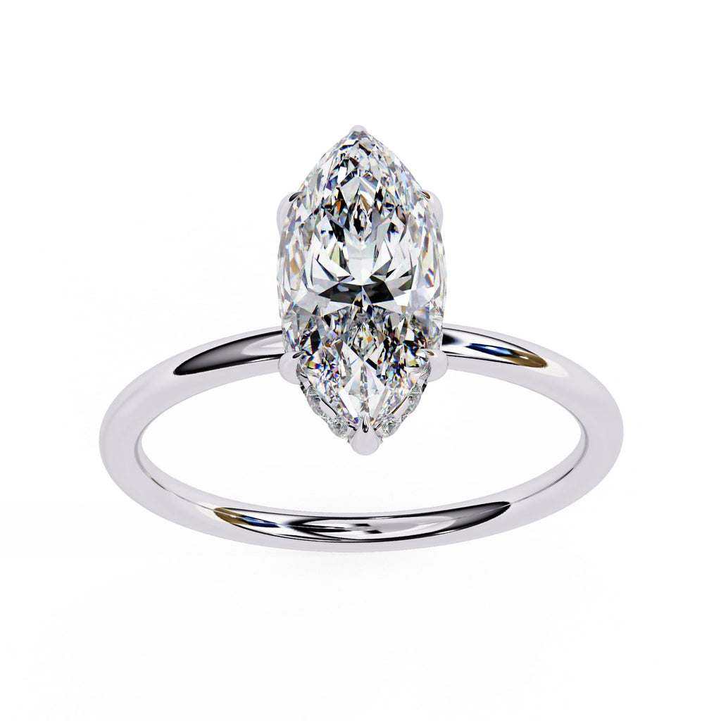 Elegant Diamond Central Stone Side Accent Ring