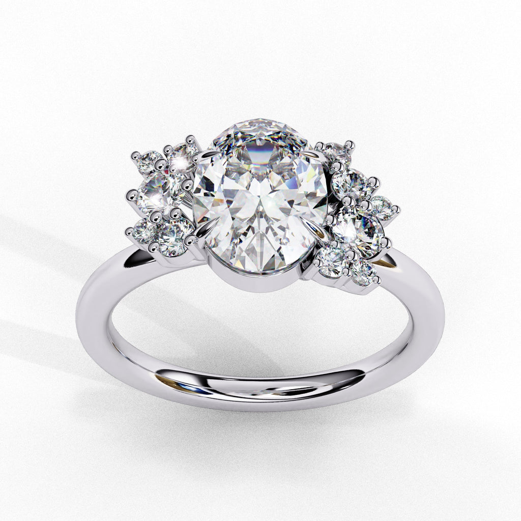 Elegant Central Stone Diamond Ring with Side Accents