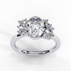 Elegant Central Stone Diamond Ring with Side Accents