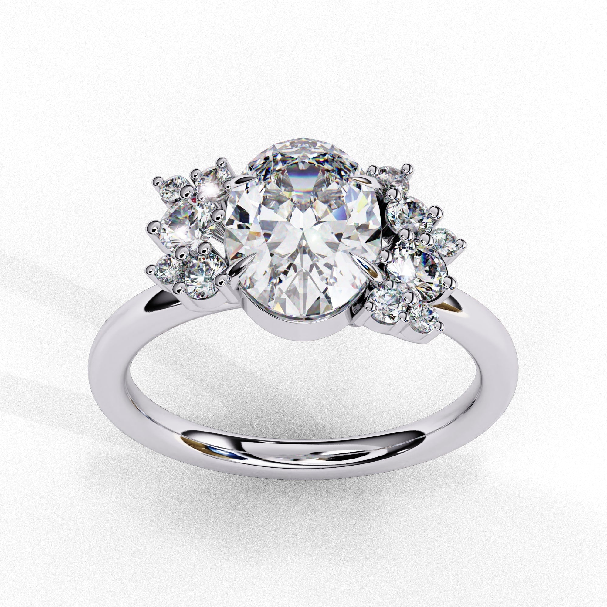 Elegant Central Stone Diamond Ring with Side Accents