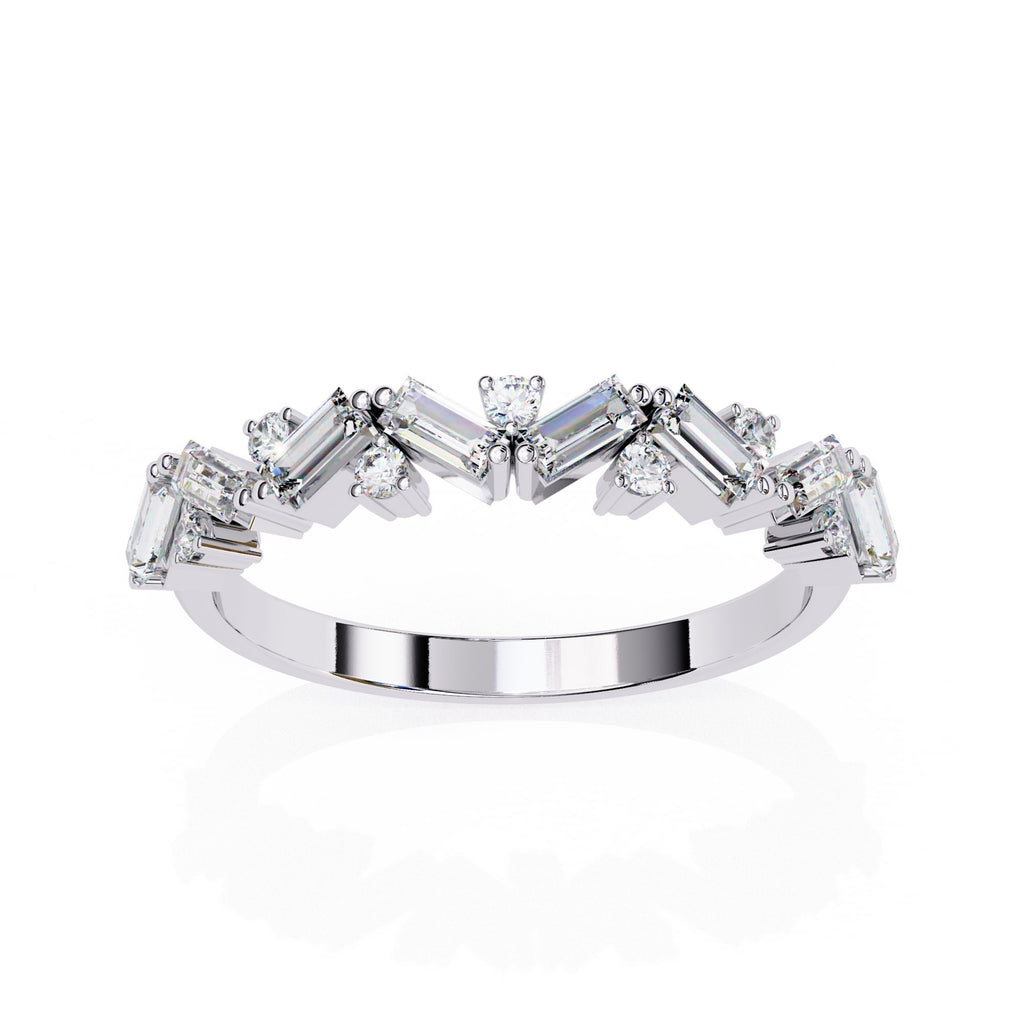 Radiant Diamond Side Stone Eternity Ring