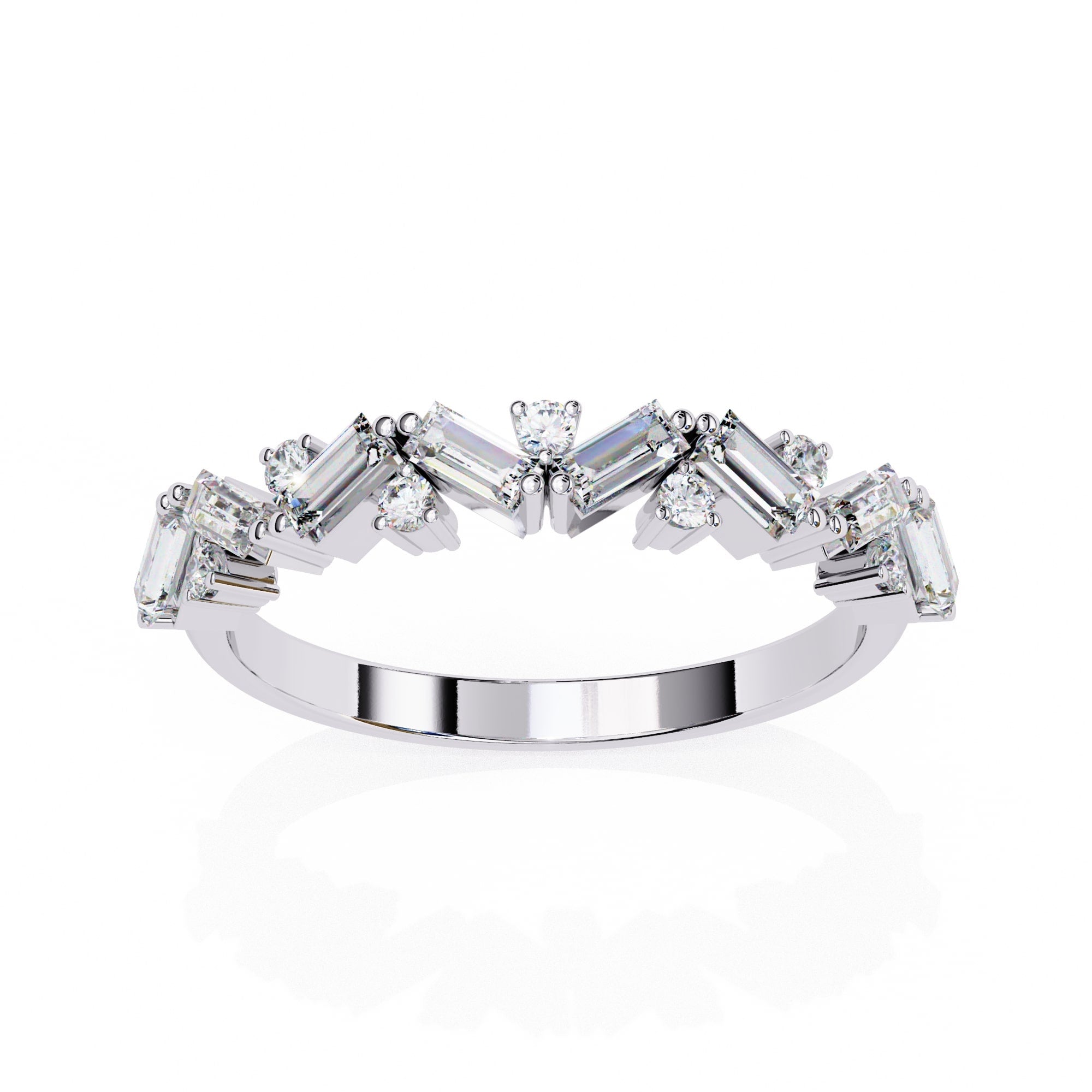 Radiant Diamond Side Stone Eternity Ring