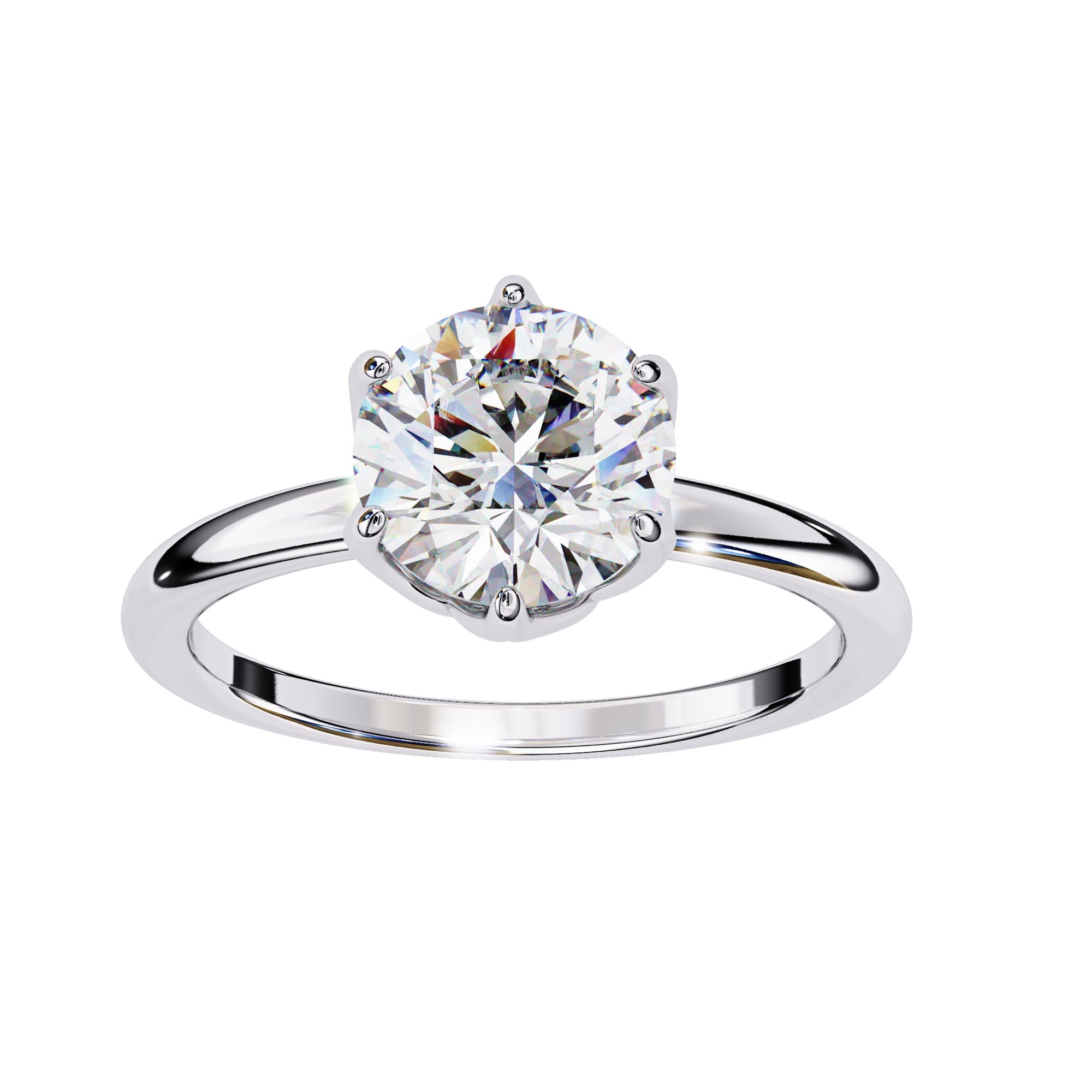 Elegant Central Stone Diamond Ring with Side Accents