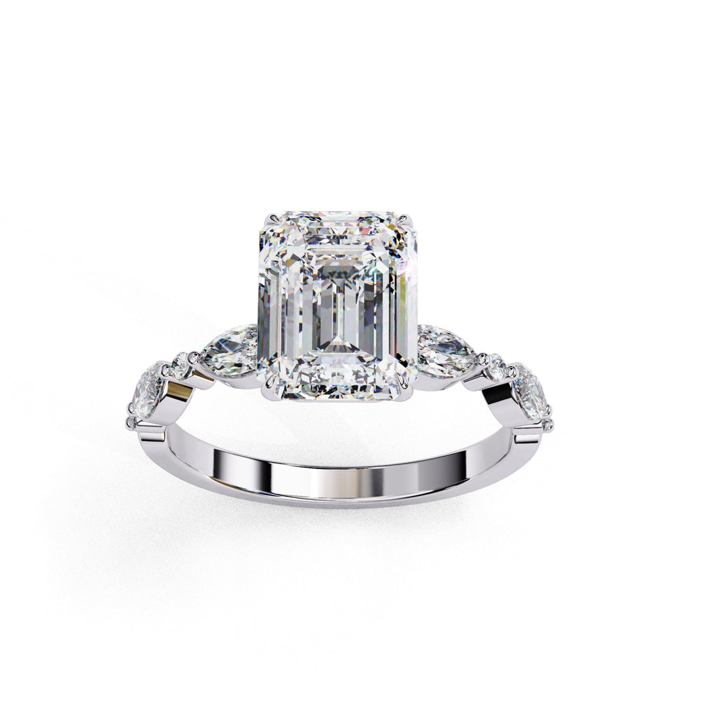Elegant Central Stone Diamond Ring with Brilliant Side Accents