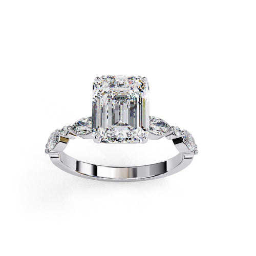 Elegant Central Stone Diamond Ring with Brilliant Side Accents