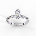Elegant Central Stone Diamond Ring with Radiant Side Accents