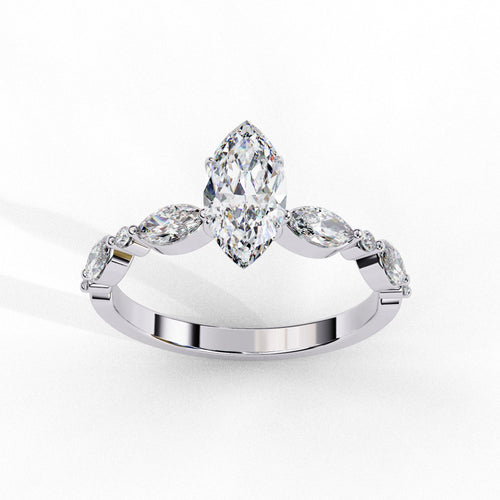 Elegant Central Stone Diamond Ring with Radiant Side Accents