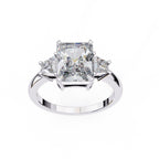 Radiant Central Stone Diamond Side Accents Ring