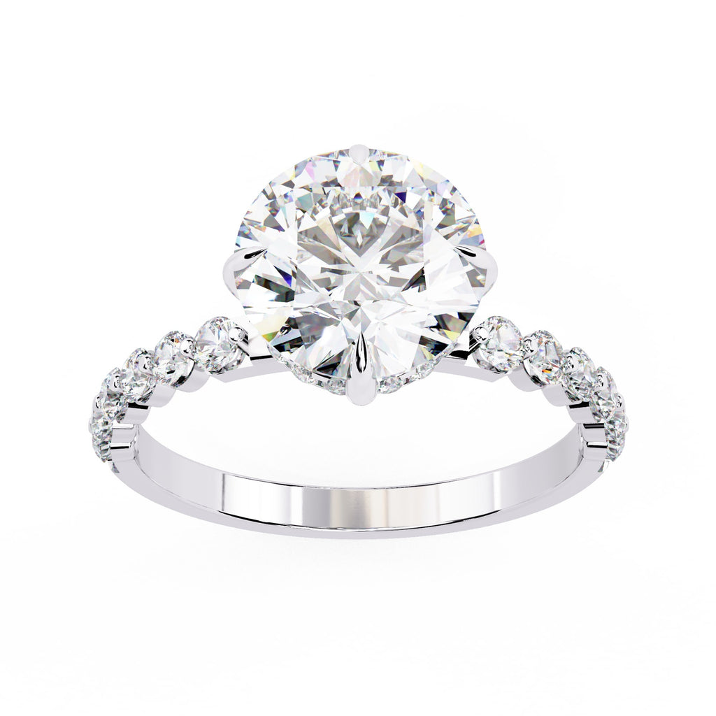 Radiant Central Brilliance Side Stone Ring
