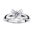 Elegant Diamond Central Stone Ring with Brilliant Side Accents