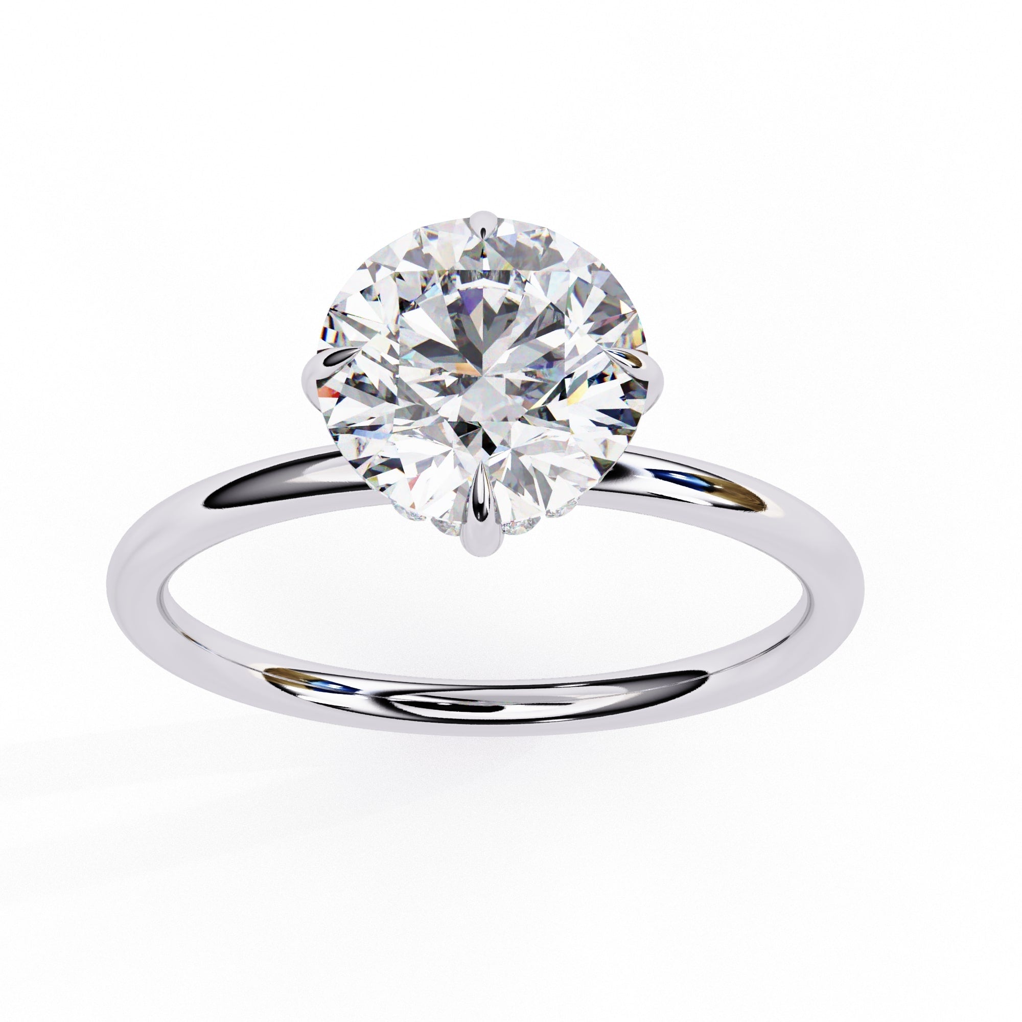 Elegant Diamond Center Stone Ring with Side Accents