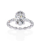 Elegant Diamond Central Stone Ring with Brilliant Side Accents