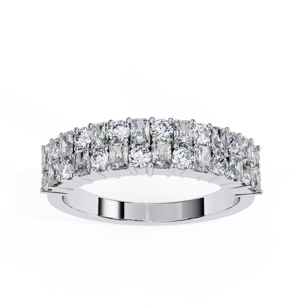 Radiant Diamond Side Stone Eternity Ring