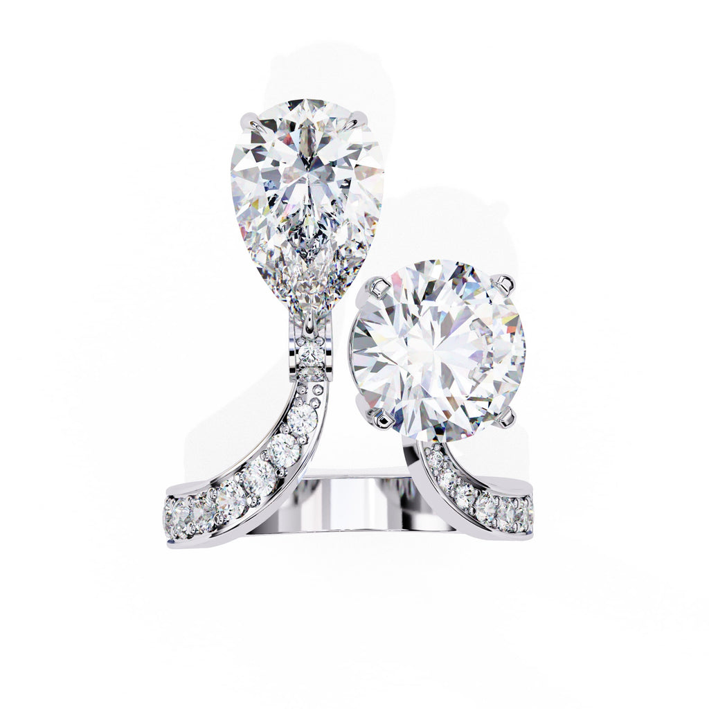 Radiant Central Brilliance Diamond Ring with Elegant Side Stones