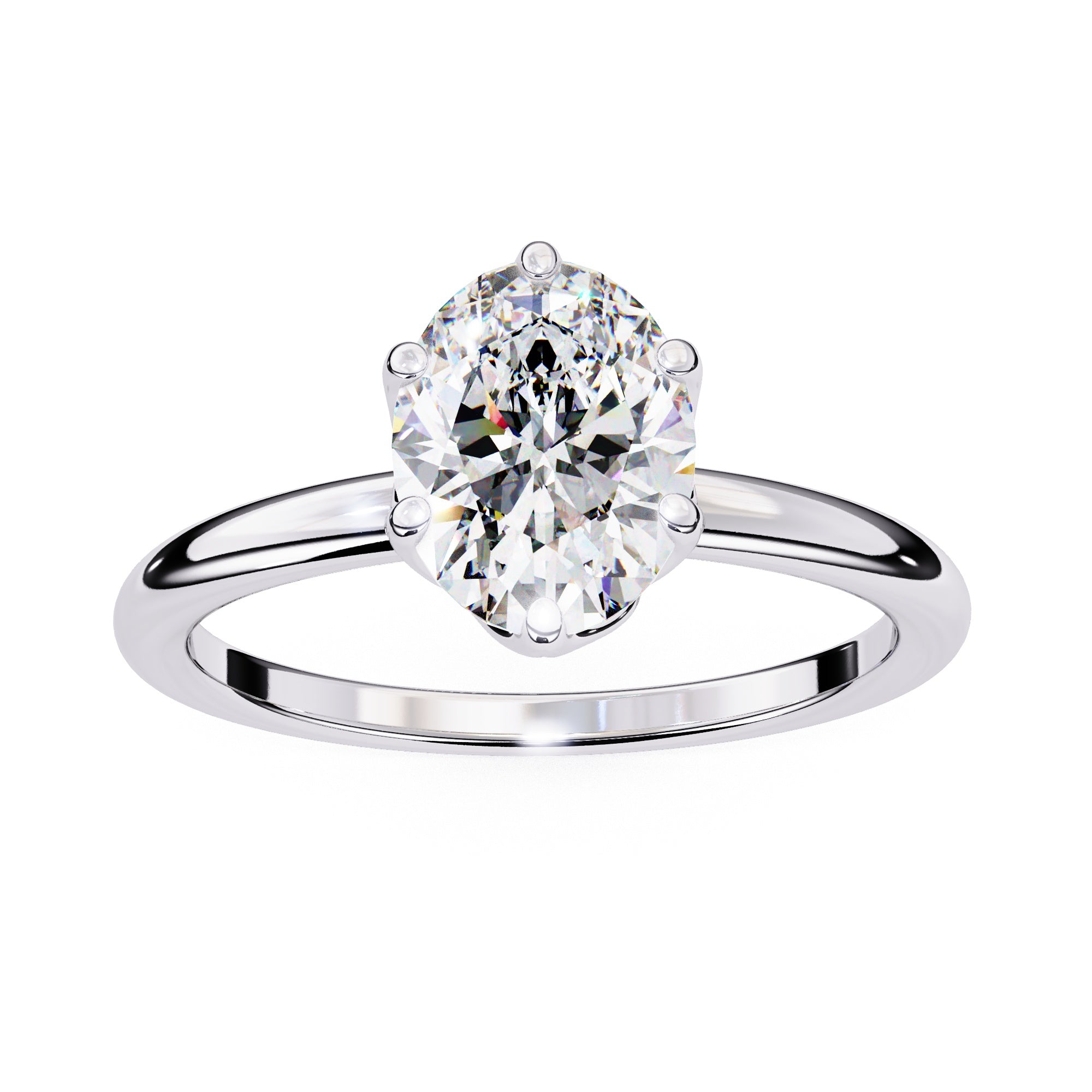 Elegant Radiance Central Solitaire Ring with Side Accents