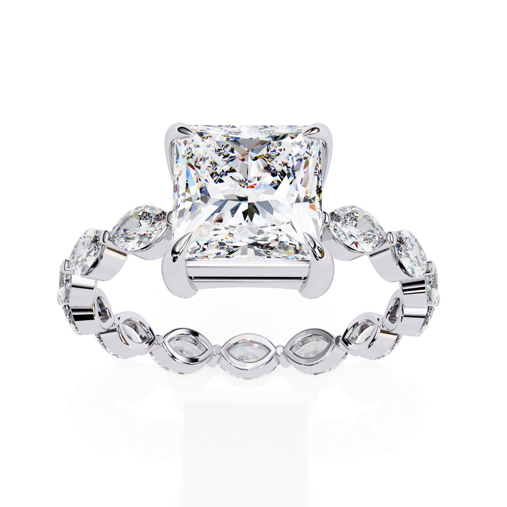 Sparkling Central Stone Diamond Ring with Side Accents