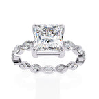 Sparkling Central Stone Diamond Ring with Side Accents