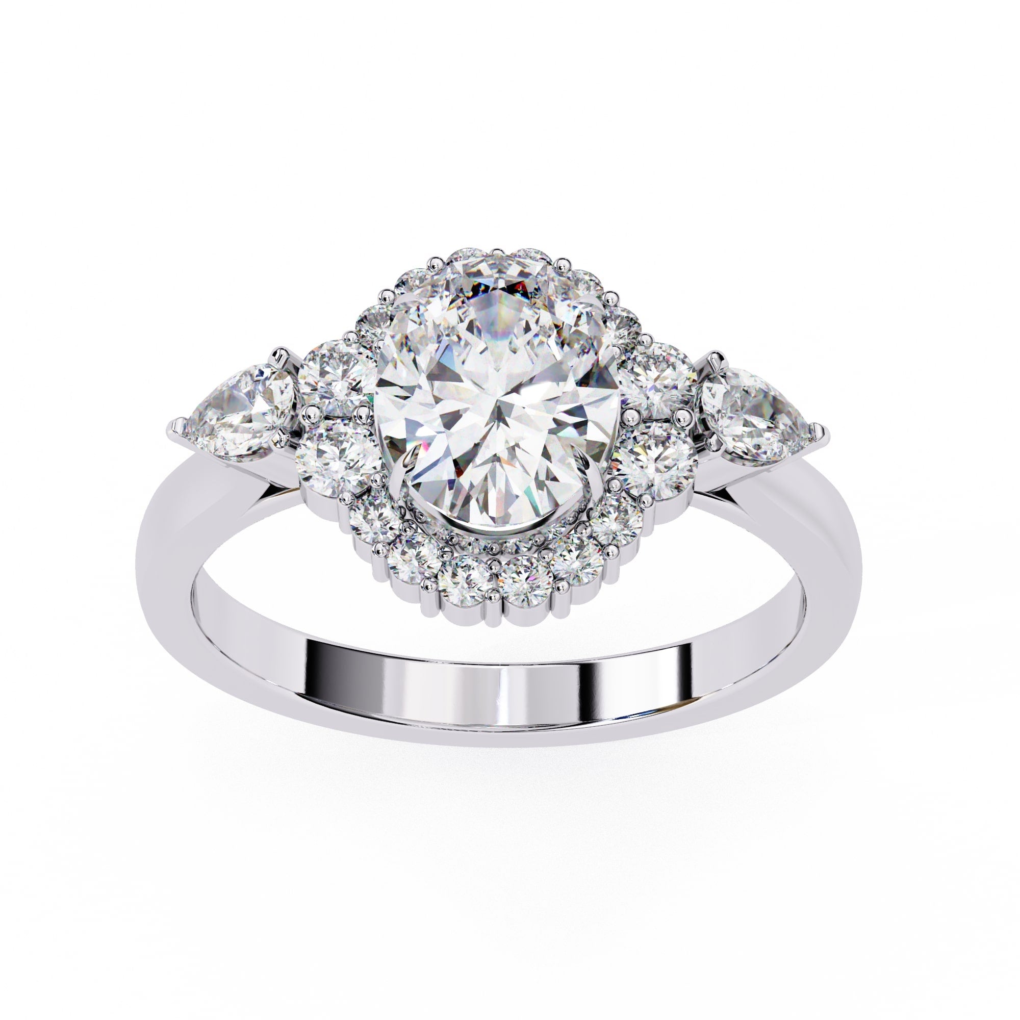 Elegant Diamond Side Stone Brilliance Ring