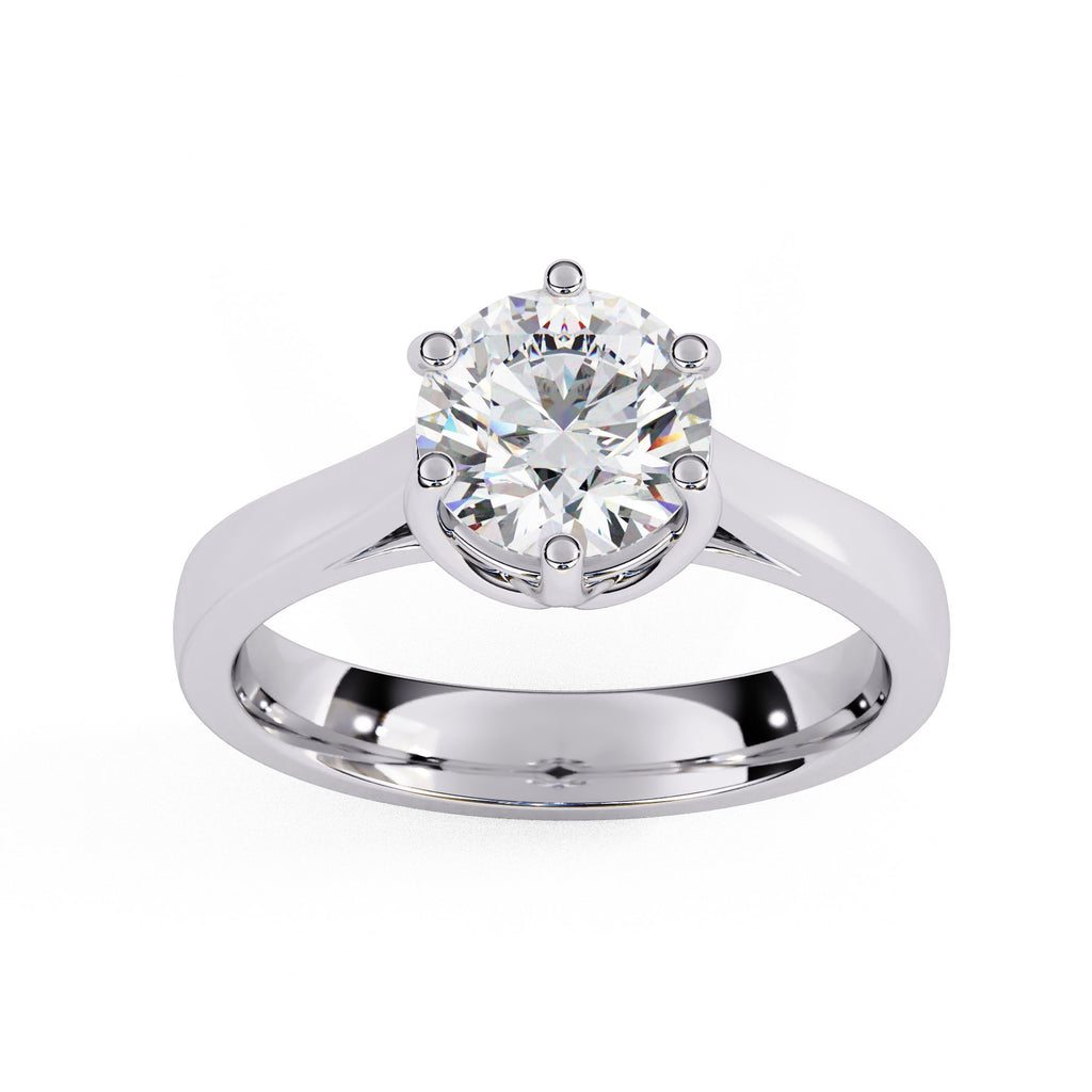Elegant Central Stone Diamond Ring with Radiant Side Accents