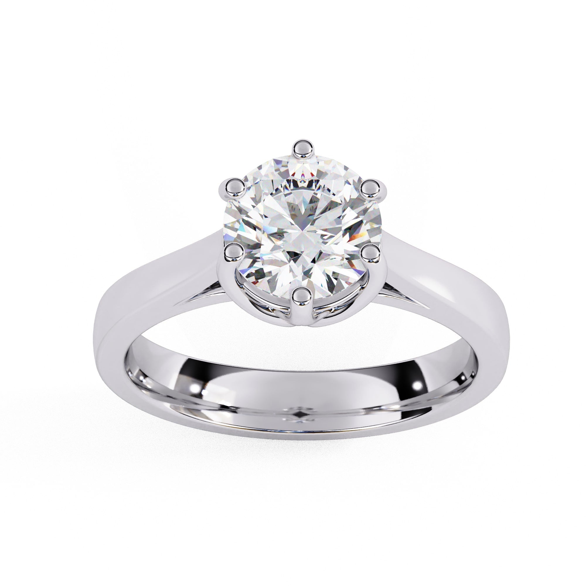 Elegant Central Stone Diamond Ring with Radiant Side Accents