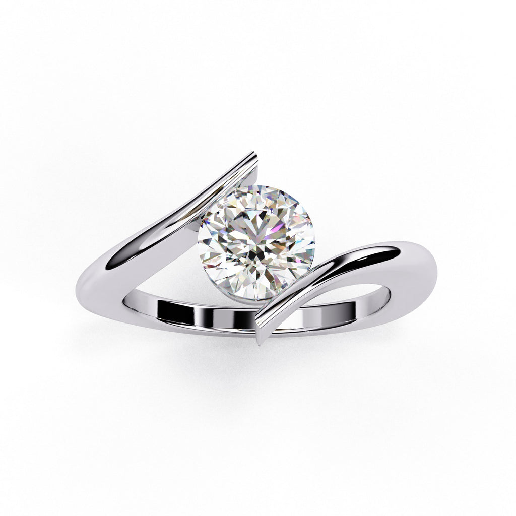 Brilliant Solitaire Diamond Engagement Ring with Timeless Central Stone Setting