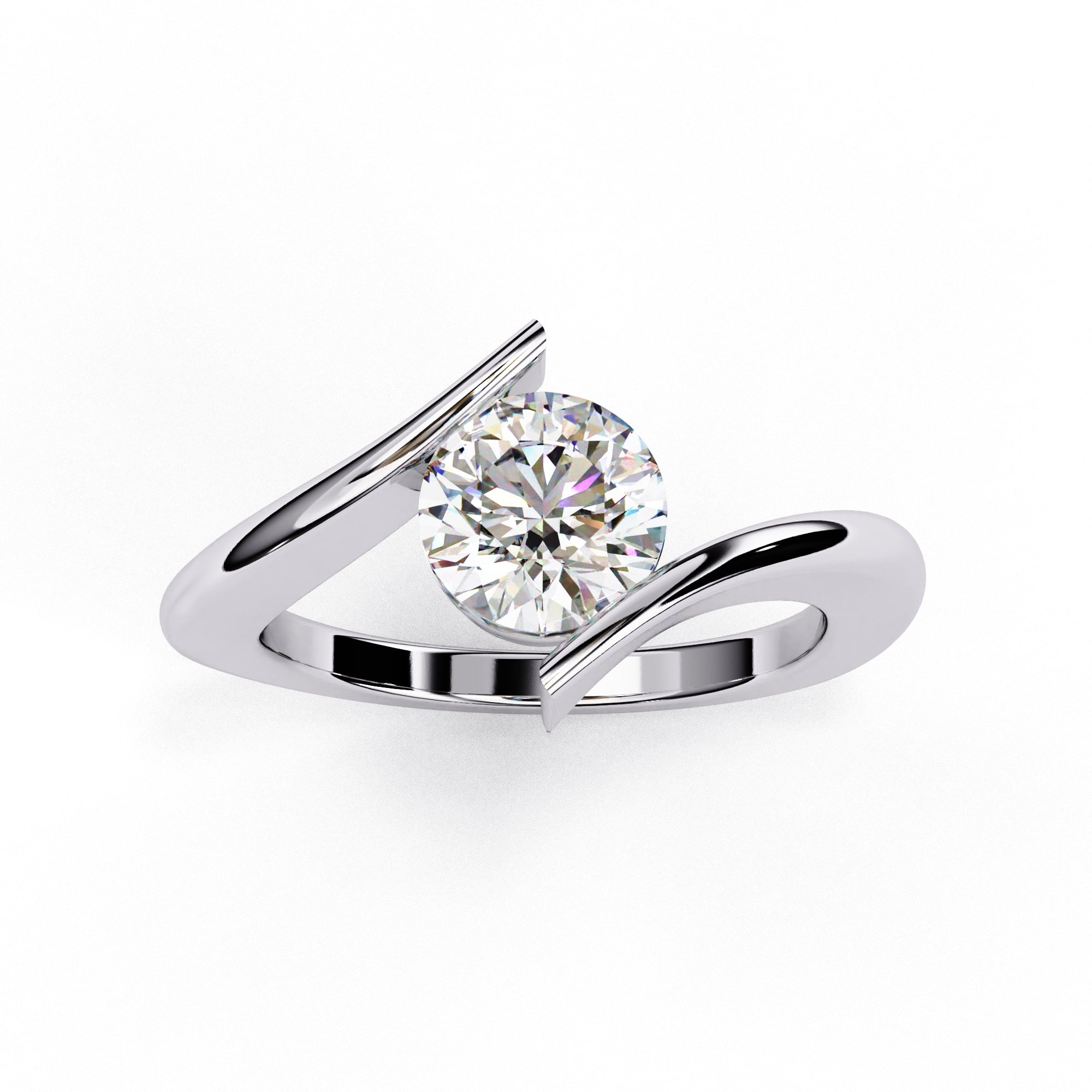 Brilliant Solitaire Diamond Engagement Ring with Timeless Central Stone Setting