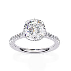 Elegant Central Stone Diamond Ring with Side Stone Accents