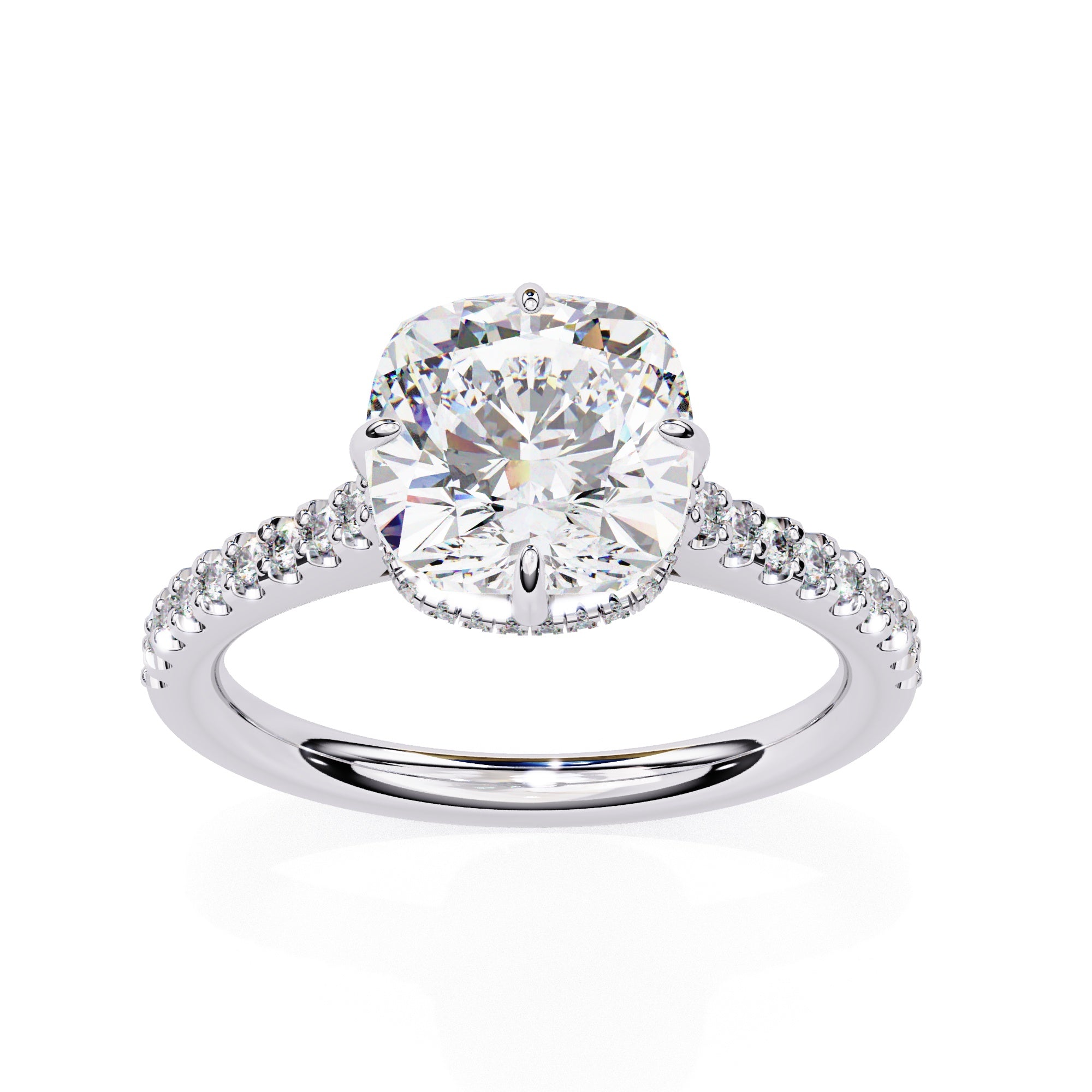 Elegant Central Stone Diamond Ring with Side Stone Accents