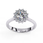 Elegant Central Stone Diamond Ring with Side Stone Brilliance