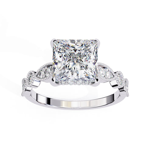 Elegant Central Stone Diamond Ring with Radiant Side Accents