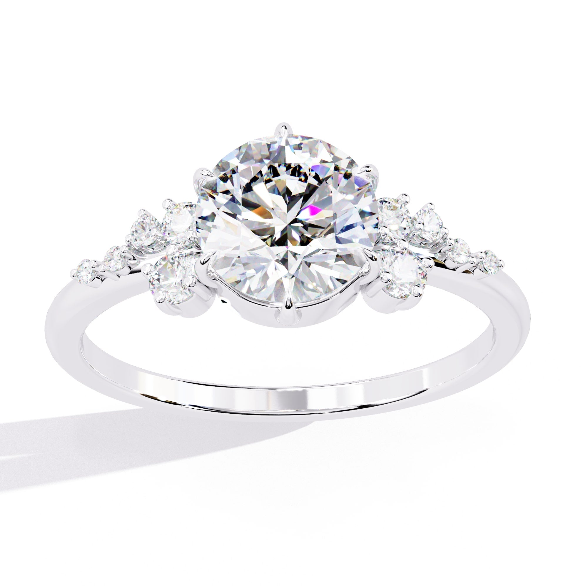 Elegant Central Stone Brilliance Ring with Side Accents