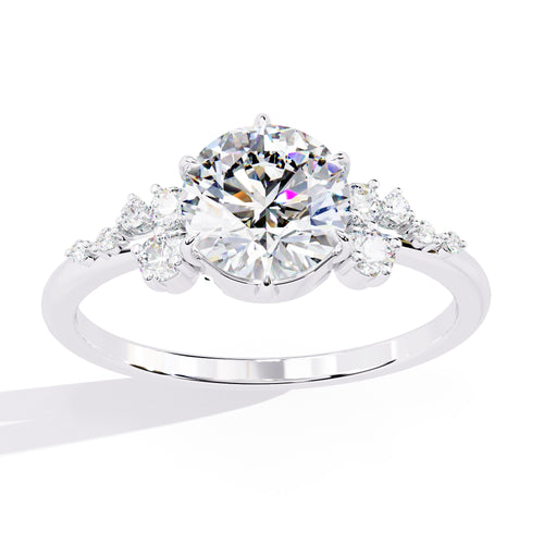 Elegant Central Stone Brilliance Ring with Side Accents